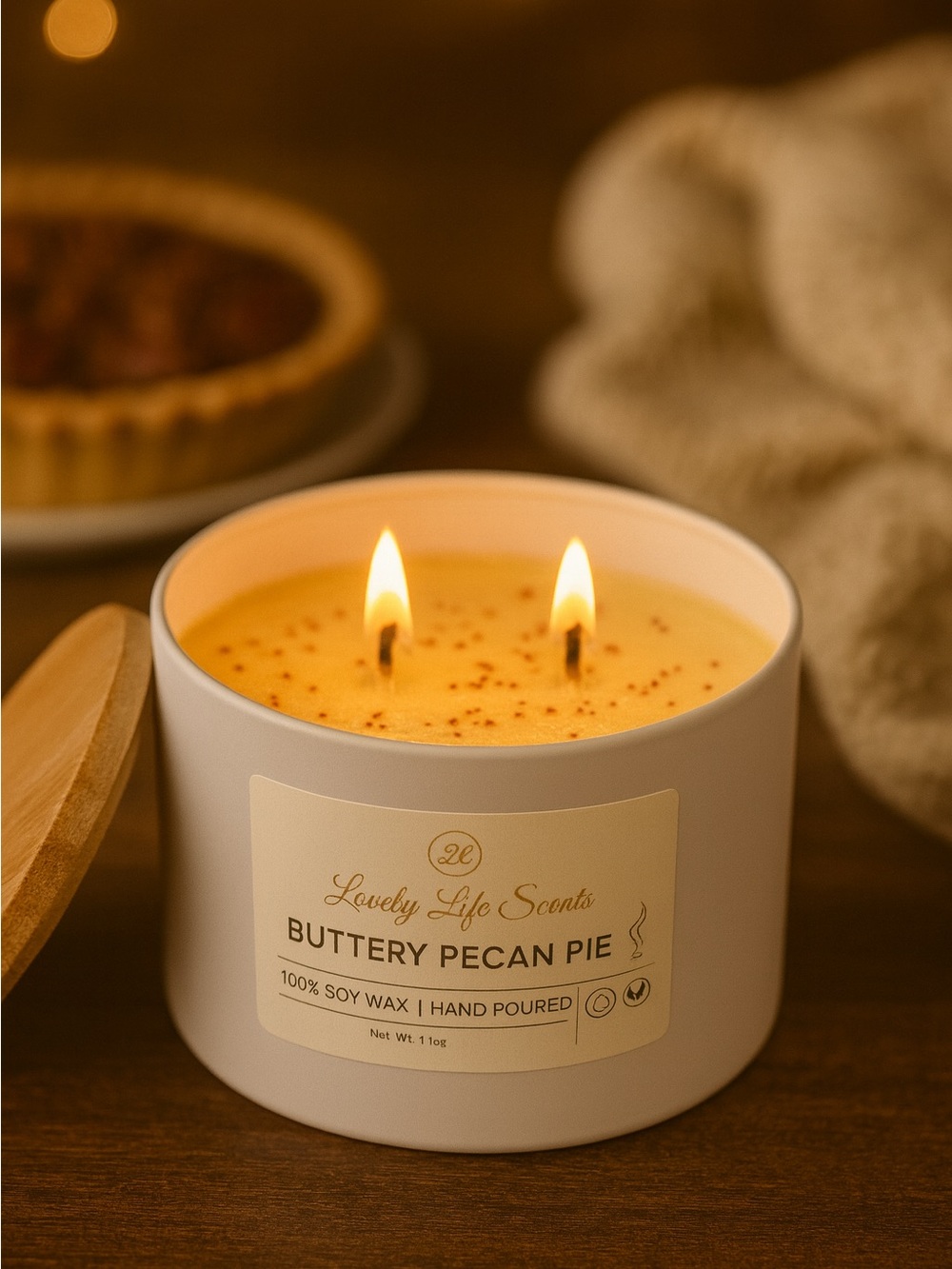 Hand Crafted 6 oz Double Wick Premium Soy Fall Candles Lovely Life Scents - Picture 4 of 5